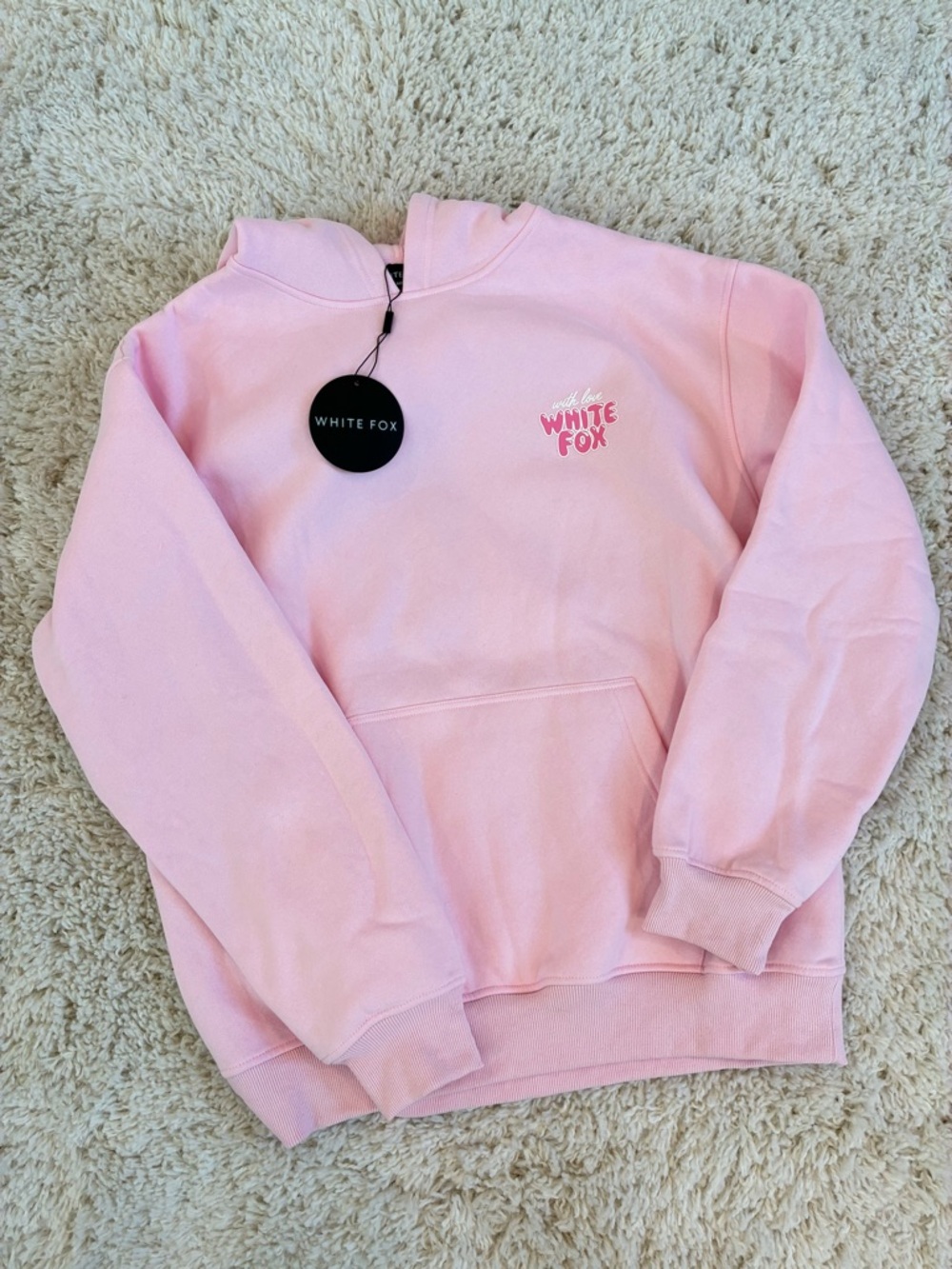 White Fox With Love Always Oversized Hoodie